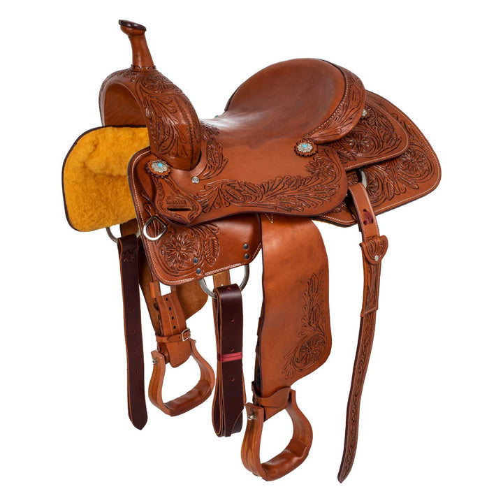McBryan team penning western wade saddle flower tooling MBH08002