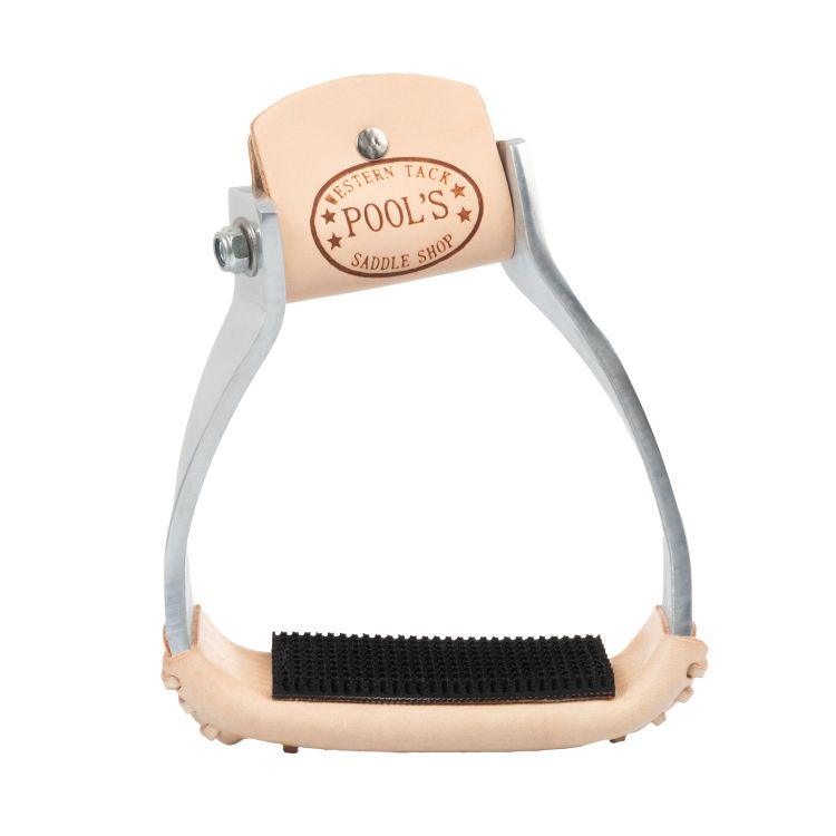 Pool's Barrel-Steigbügel mit lederbeschichteter Trittfläche