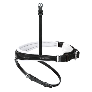 Passier anatomically formed caveson special with patent leather trim, white lining and flash strap