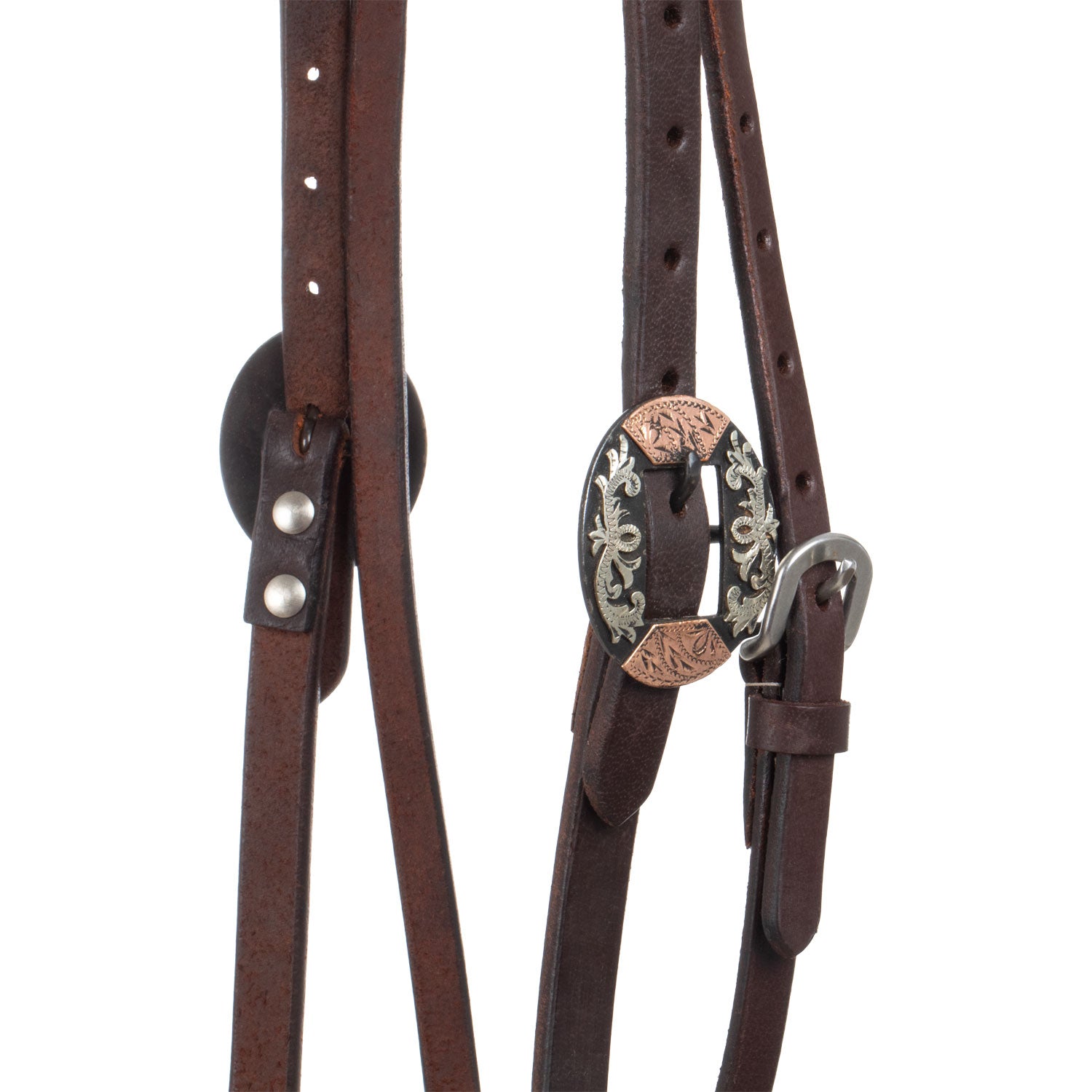 Lakota western fancy german silver buckels bridle