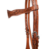 McBryan western headstall flower tooling MBH01002
