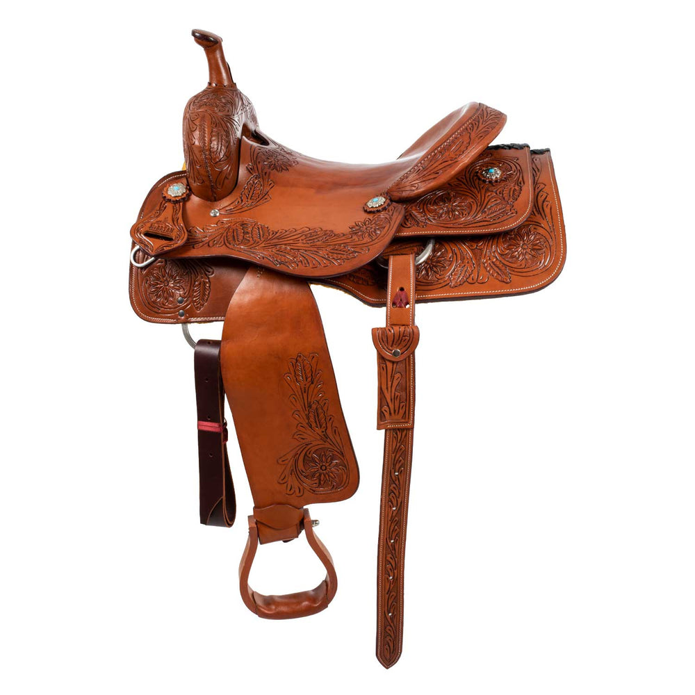 McBryan team penning western wade saddle flower tooling MBH08002