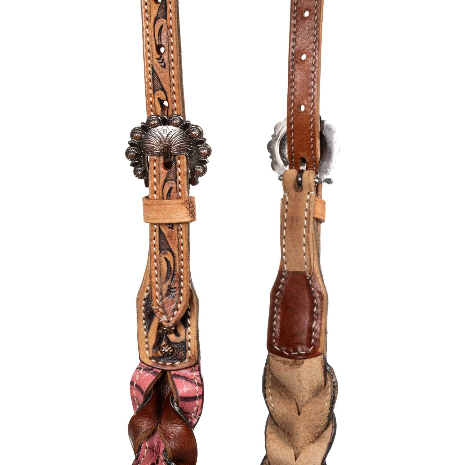 Pool's Einohrzaumzeug mit geflochtenen Lederverzierungen