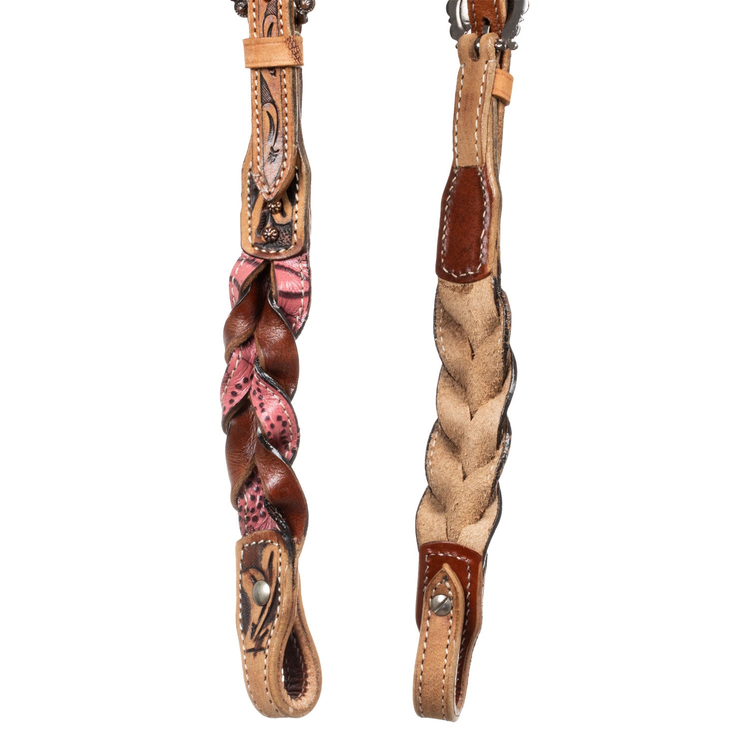 Pool's Einohrzaumzeug mit geflochtenen Lederverzierungen