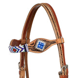 Pool's headstall with blue diamond decorations