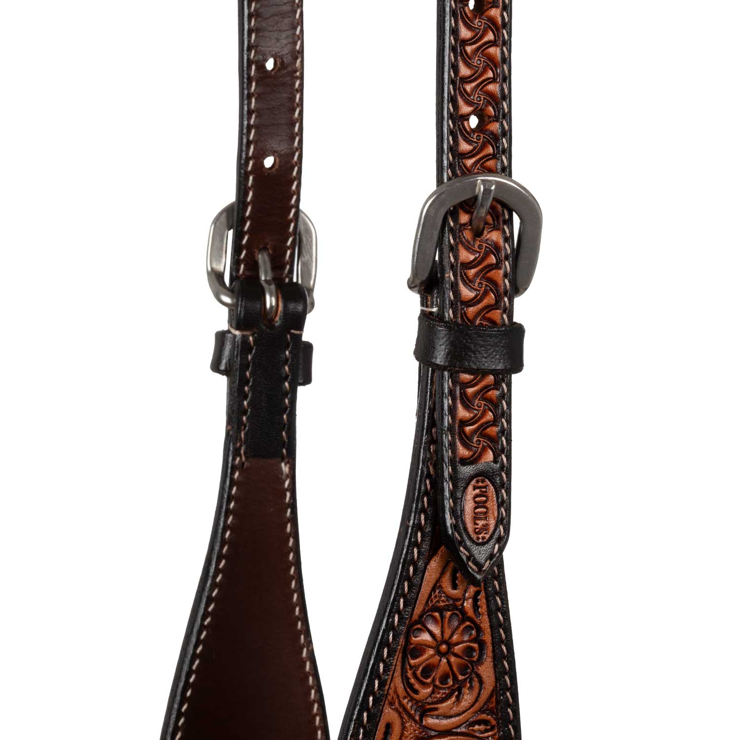 Pool's Westernzaum mit einem Ohr und floraler Prägung