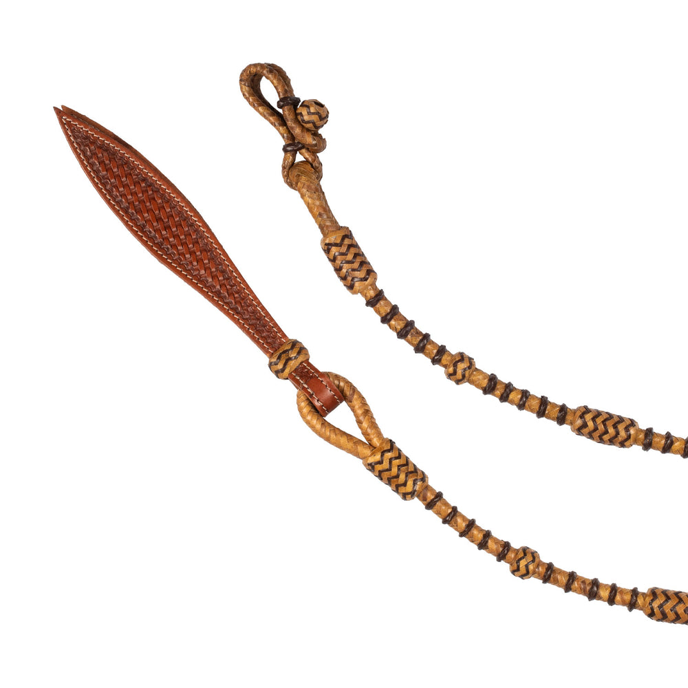 Pool's Westernzügel aus geflochtenem Rohleder