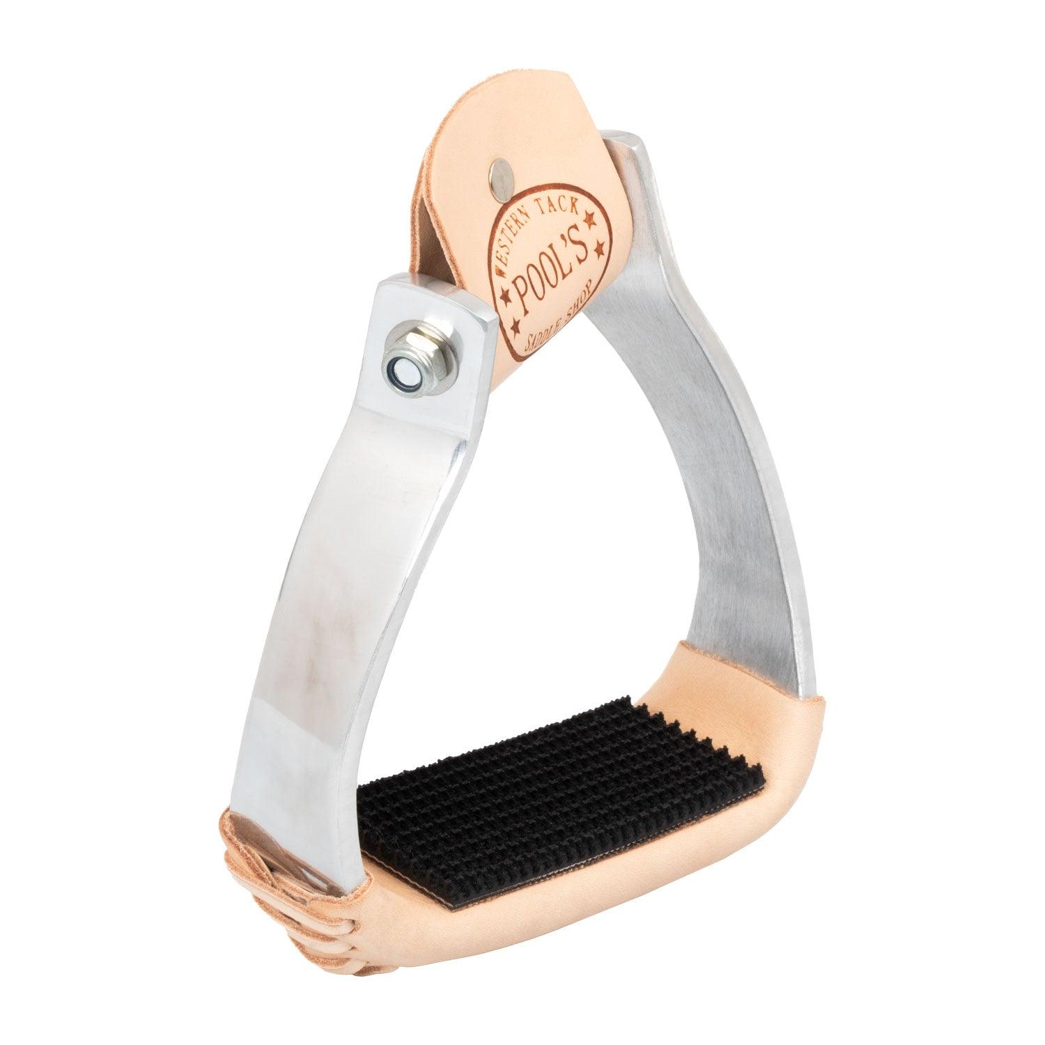 Pool's Barrel-Steigbügel mit lederbeschichteter Trittfläche