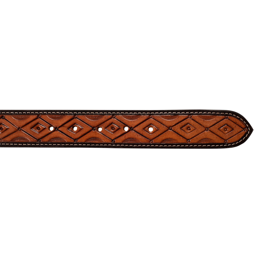Pool's unisex western beaded belt and brass buckle