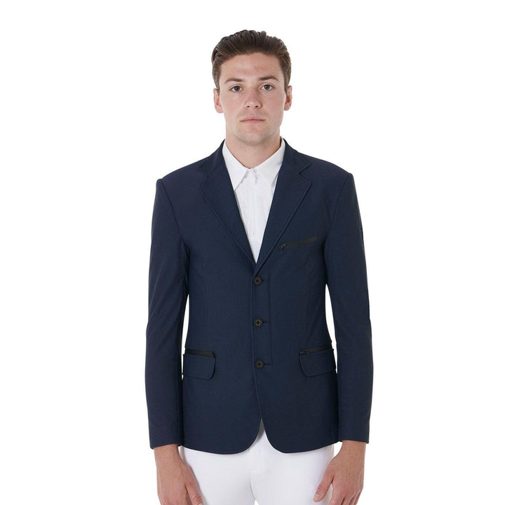 Equestro men's competition jacket three buttons perforated fabric - HorseworldEU