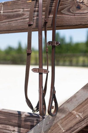 HFI web reins with leather loops - HorseworldEU