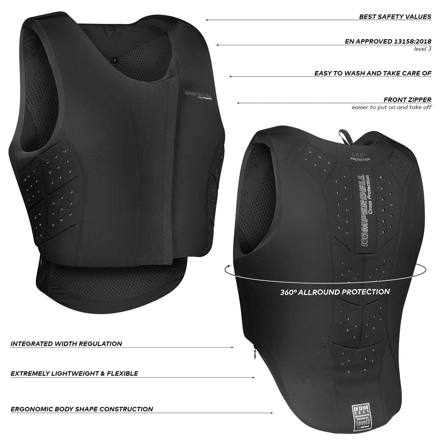 Komperdell Equestrian regular fit bodyprotector level 3 6296-2 - HorseworldEU
