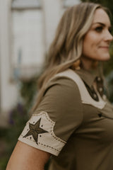 Rodeo Quincy Brave Horse Button Up