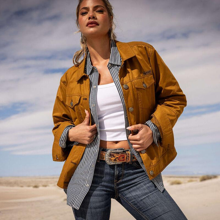 Ariat railroad stripe western shirt voor dames