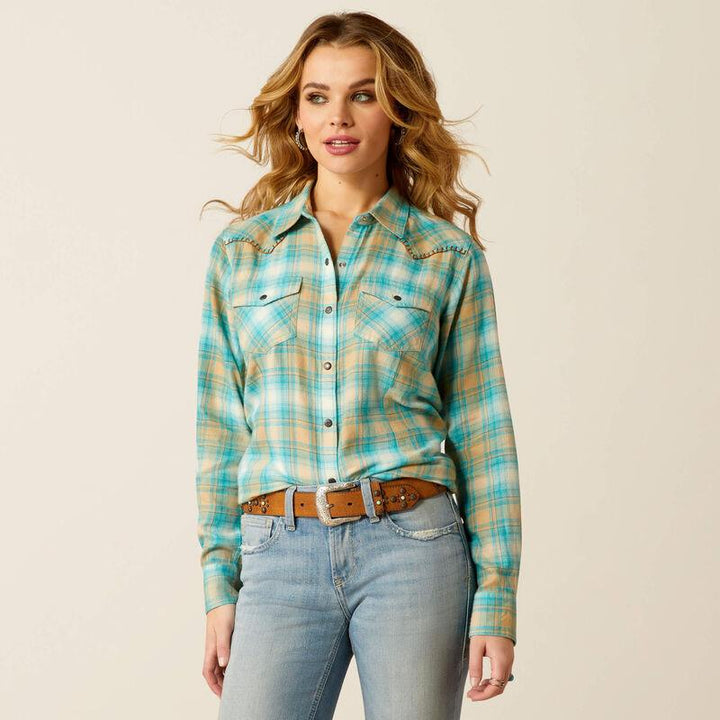 Ariat roping plaid western shirt voor dames