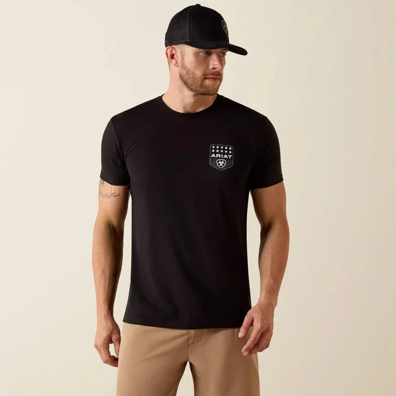 Ariat stripe patriotic badge t-shirt