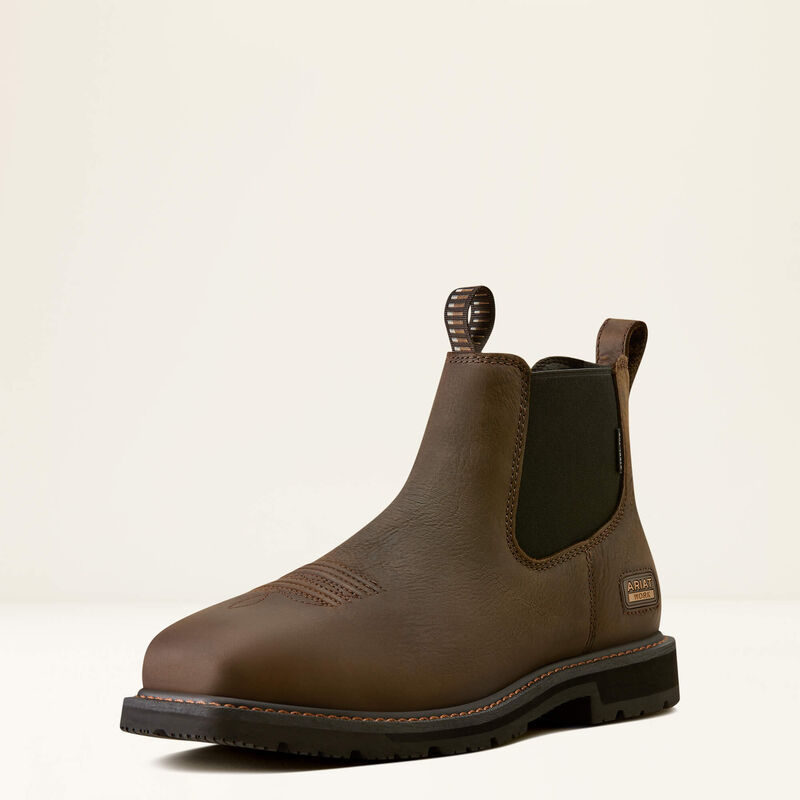 Bottes de travail Ariat Groundrancher Chelsea à bout carré large et embout en acier pour hommes