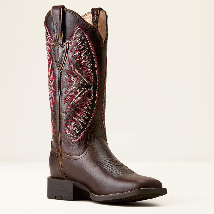 Bottes western Ariat Round Up Ruidoso à bout carré large pour femmes