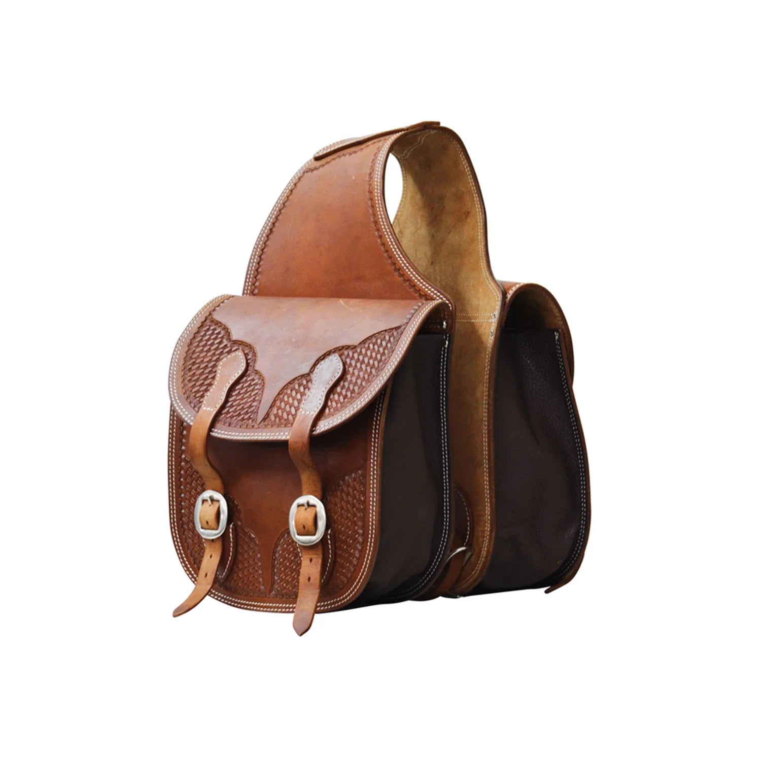 Pool's Satteltasche aus Leder, Korb AAC 00075