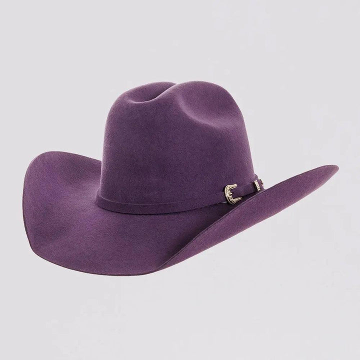 American hat makers Cattleman | Vrouwen vilten cowgirlhoed met westernhoedband paars