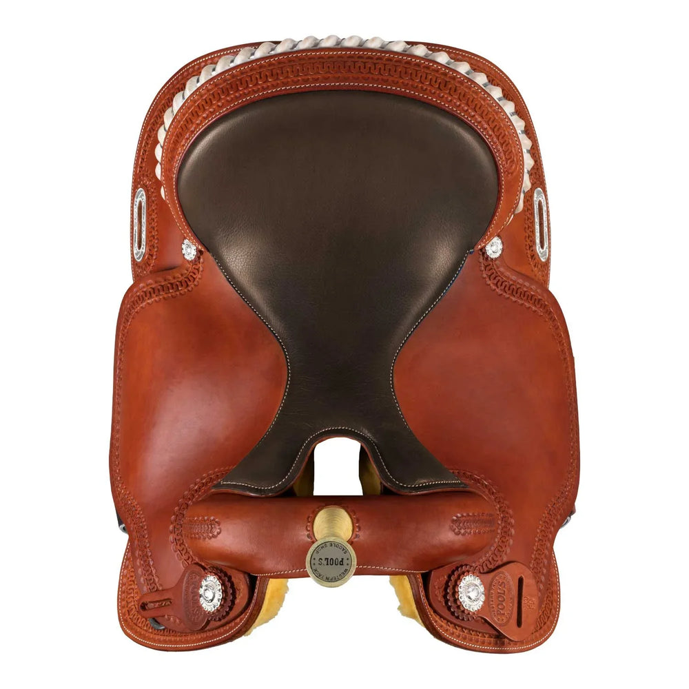 Pool's Barrel-Sattel 5020 SE 0075 mit farbigem Sitz und Rohledereinsätzen