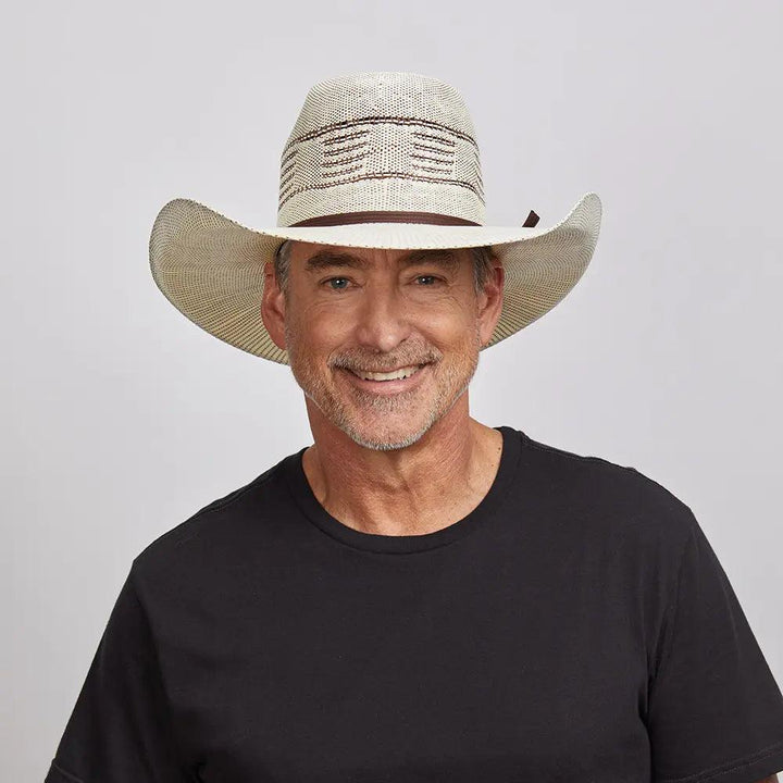 American hat makers Trail Boss | Open Crown Bangora Straw Cowboy Hat voor heren